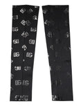 Dolce & Gabbana Schwarze DG-Logo-Monogramm-Wollstretch-Armstulpen