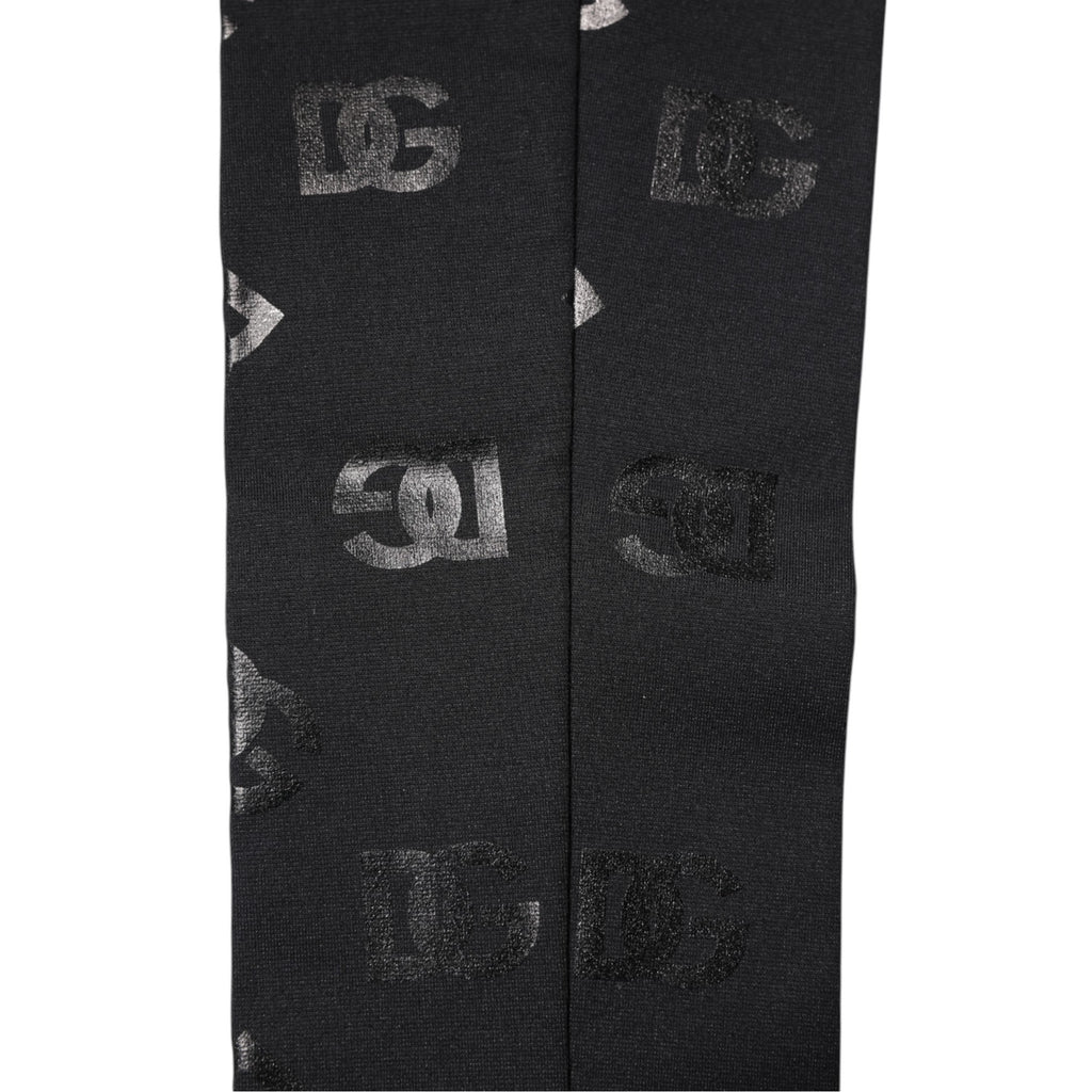Dolce & Gabbana Schwarze DG-Logo-Monogramm-Wollstretch-Armstulpen
