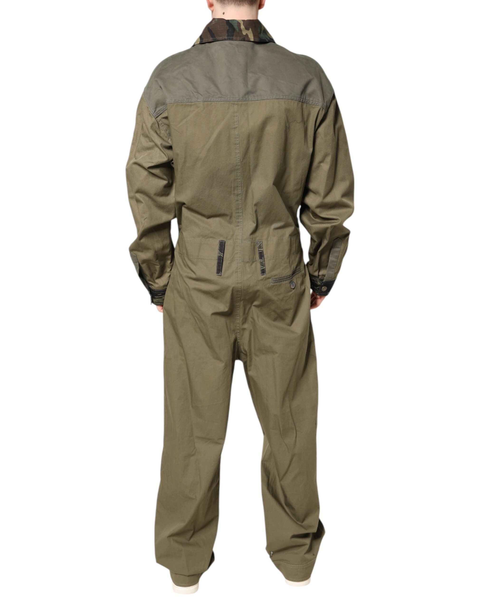 Dolce & Gabbana Brown Cotton-Stretch Shirt-Pants Loungewear Set