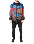 Dolce & Gabbana Mehrfarbig bedruckte Windbreaker-Jacke mit Kapuze