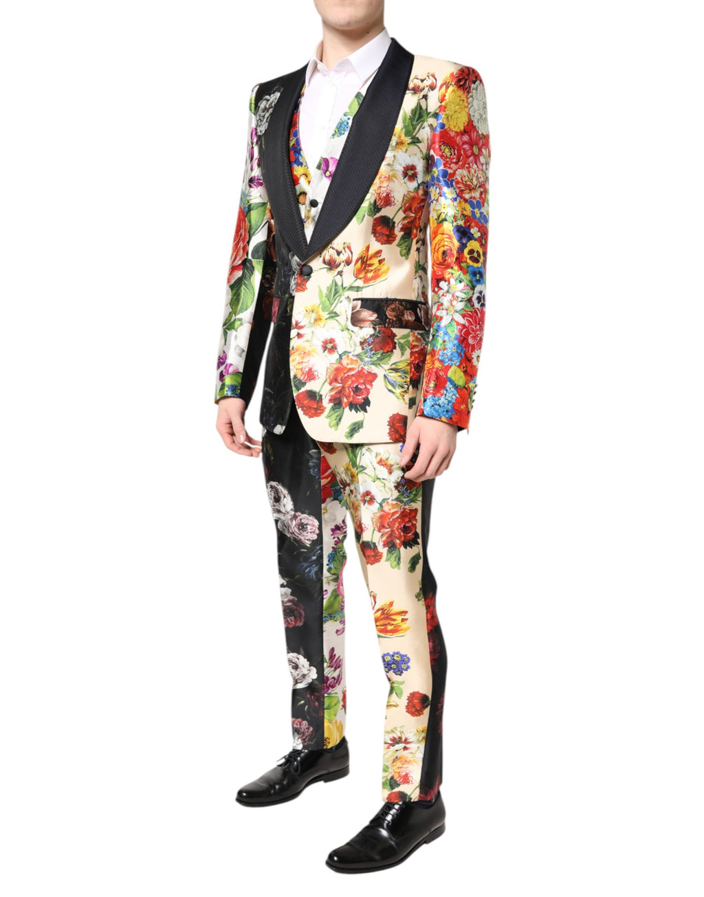 Dolce & Gabbana Multicolor Floral SICILIA Seide 3 Stück Anzug