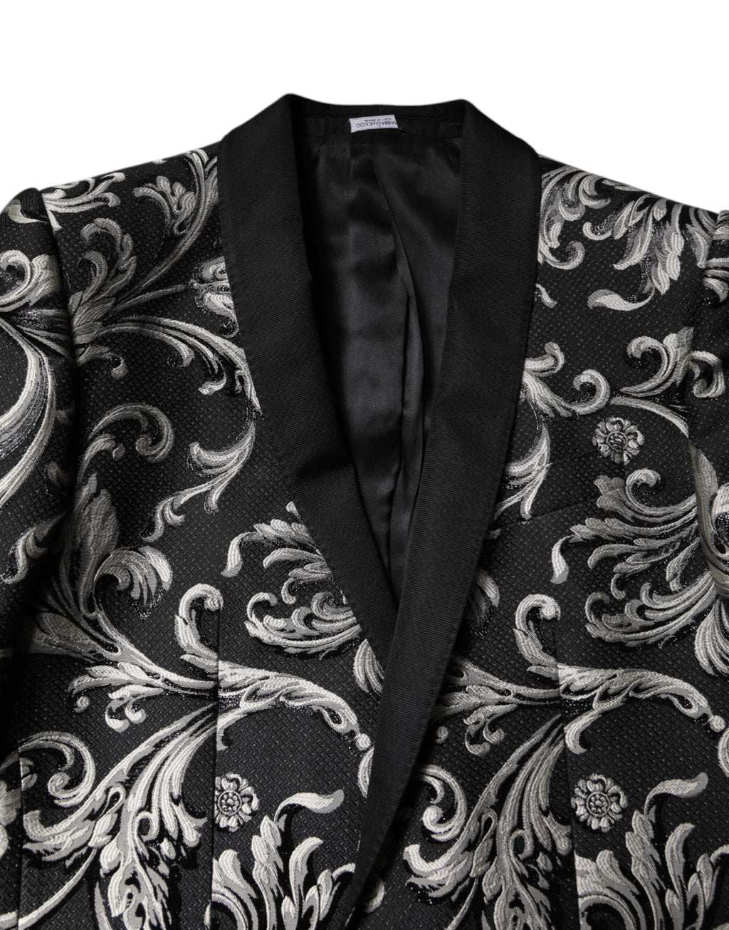 Dolce & Gabbana Black Gray MARTINI Jacquard Men's 3 Piece Suit