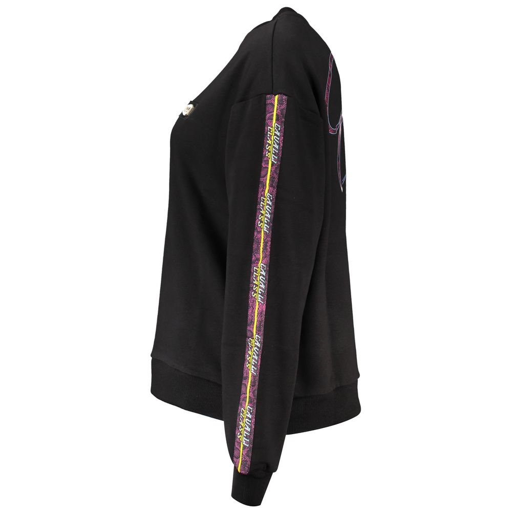 Cavalli Class Baumwoll-Sweatshirt in Schwarz