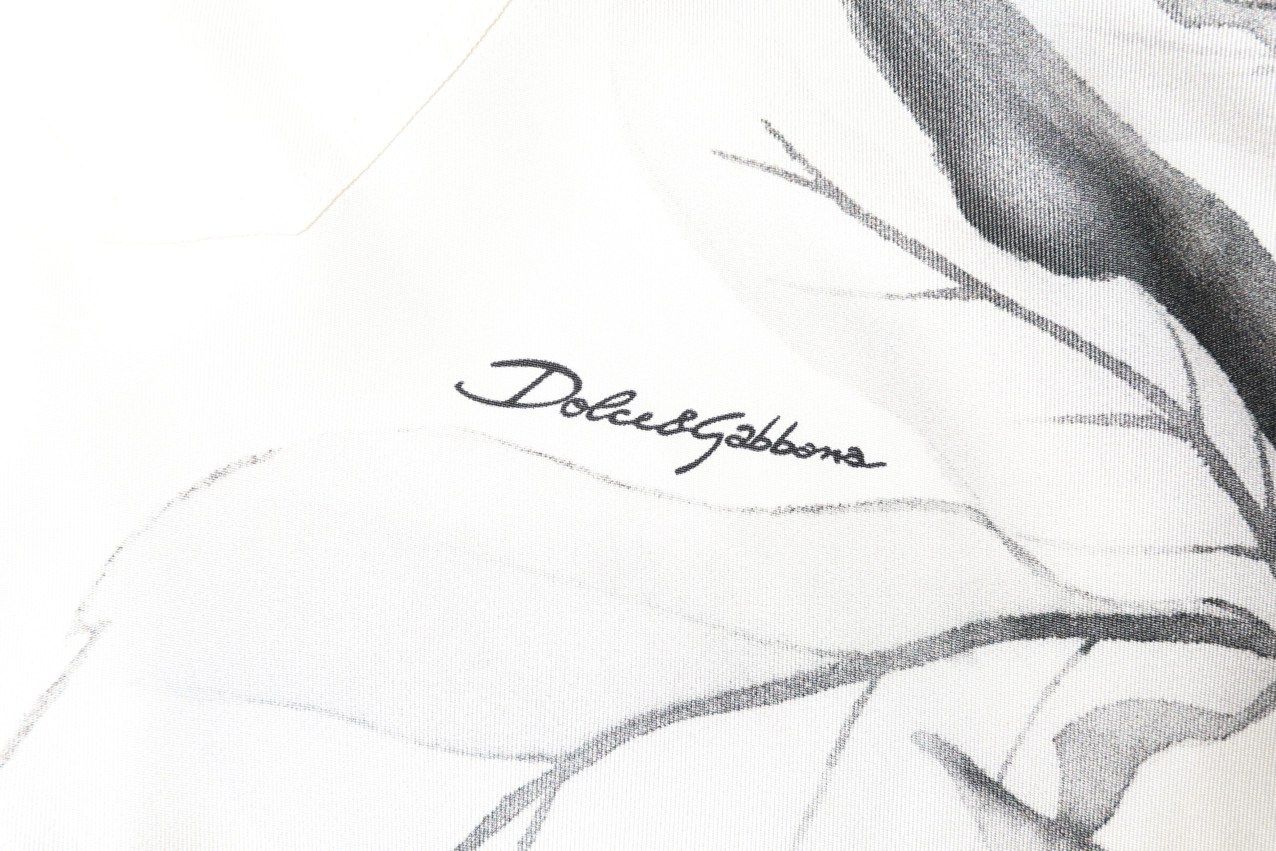 Dolce & Gabbana Men's Ivory Long Sleeve Silk Casual Shirt