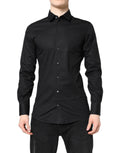 Dolce & Gabbana Black GOLD Long Sleeve Cotton Shirt