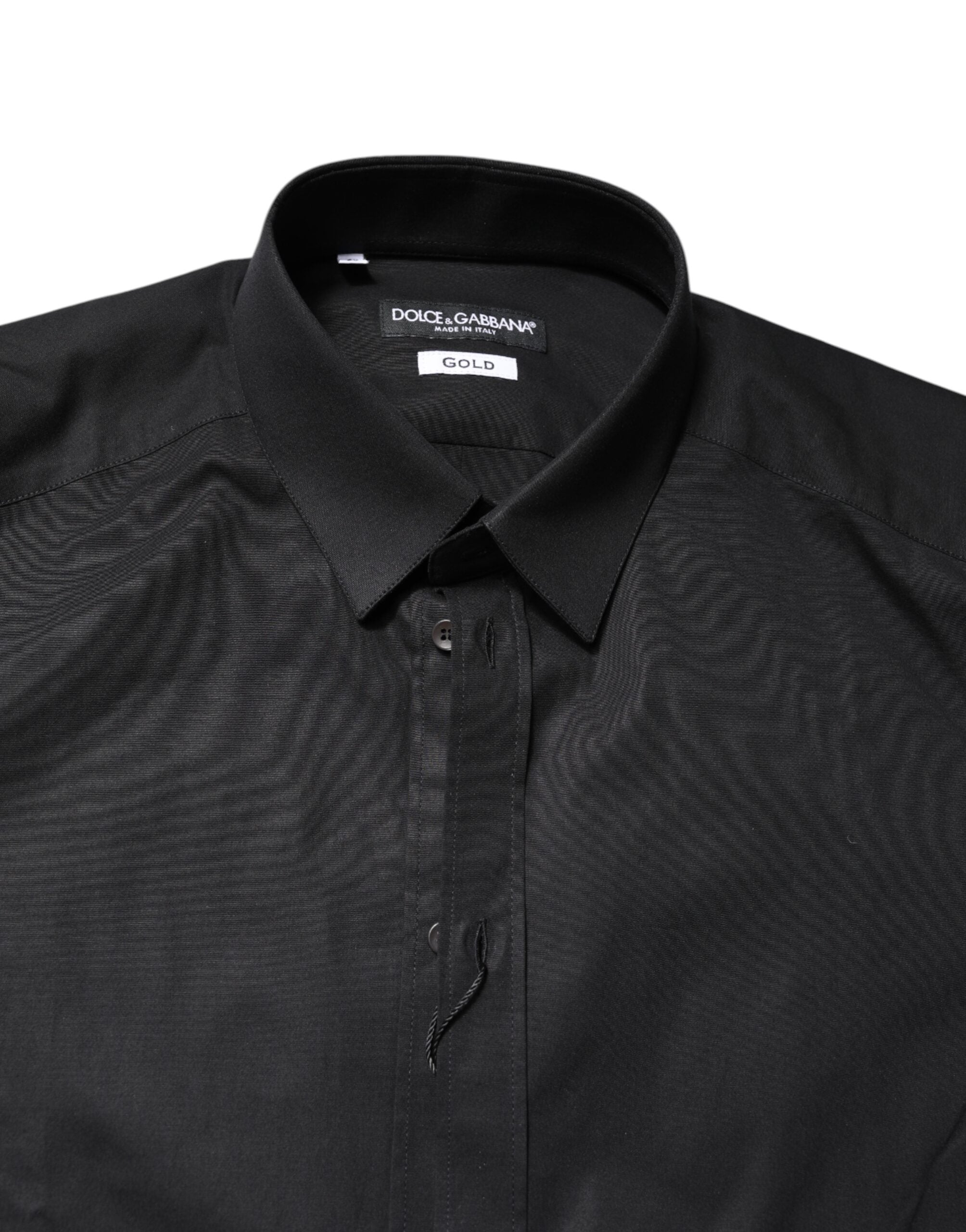 Dolce & Gabbana Black GOLD Long Sleeve Cotton Shirt