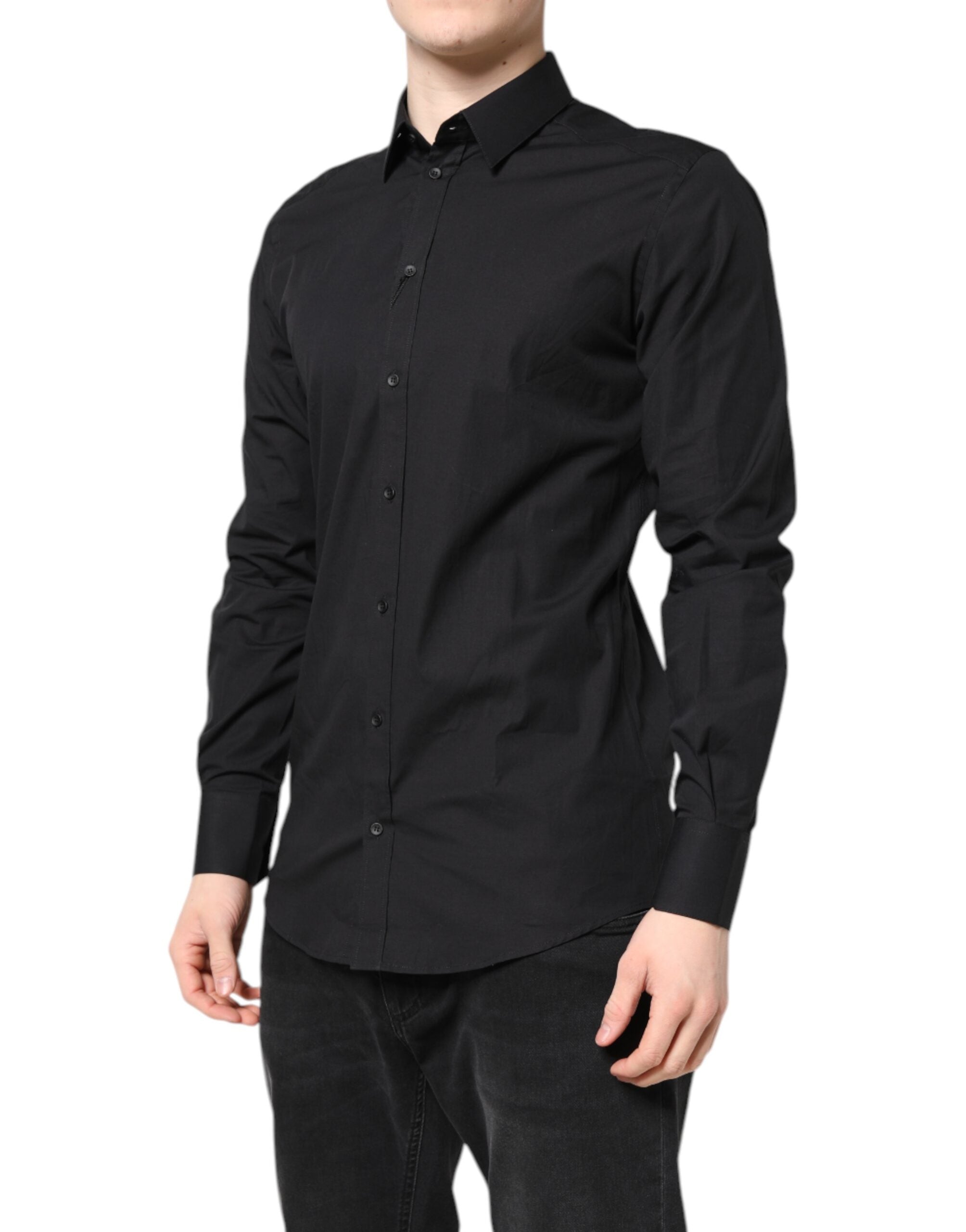 Dolce & Gabbana Black GOLD Cotton Formal Shirt