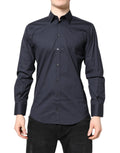 Dolce & Gabbana Dark Blue MARTINI Cotton Formal Shirt
