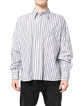 Dolce & Gabbana White Black Striped Button Down Casual Shirt