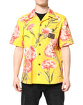 Dolce & Gabbana Yellow Floral Men's Button-Down Casual Shirt