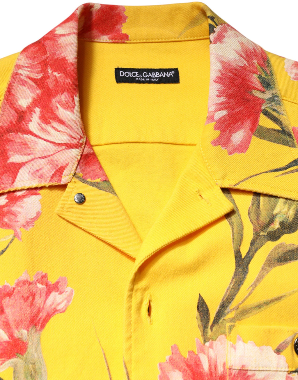 Dolce & Gabbana Yellow Floral Men's Button-Down Casual Shirt