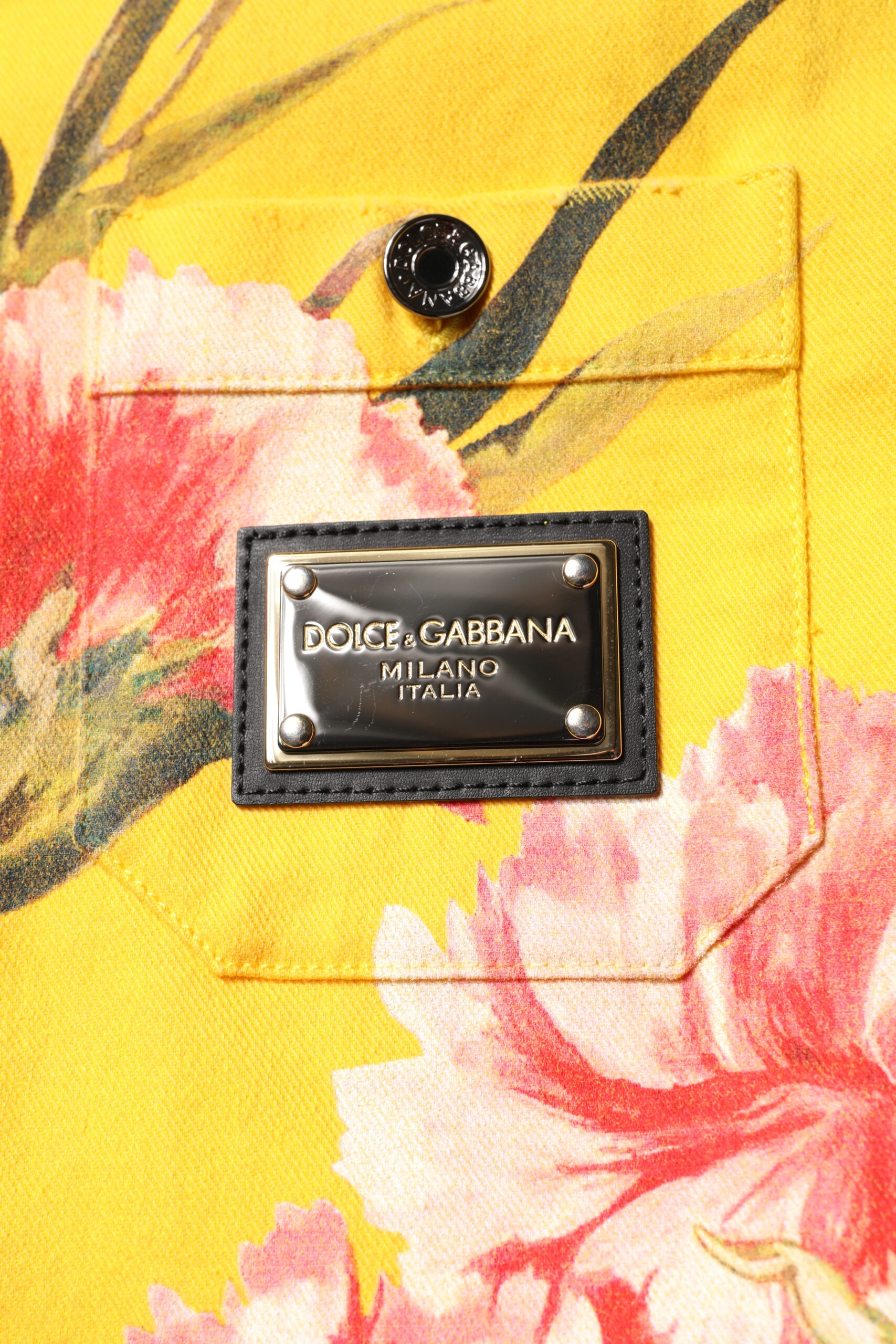 Dolce & Gabbana Yellow Floral Men's Button-Down Casual Shirt
