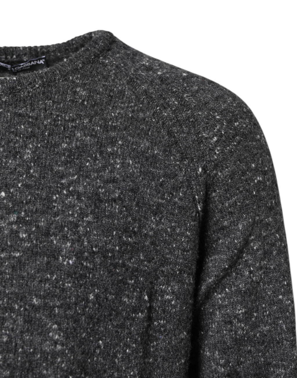 Dolce & Gabbana Grauer Pullover mit Rundhalsausschnitt aus Wolle