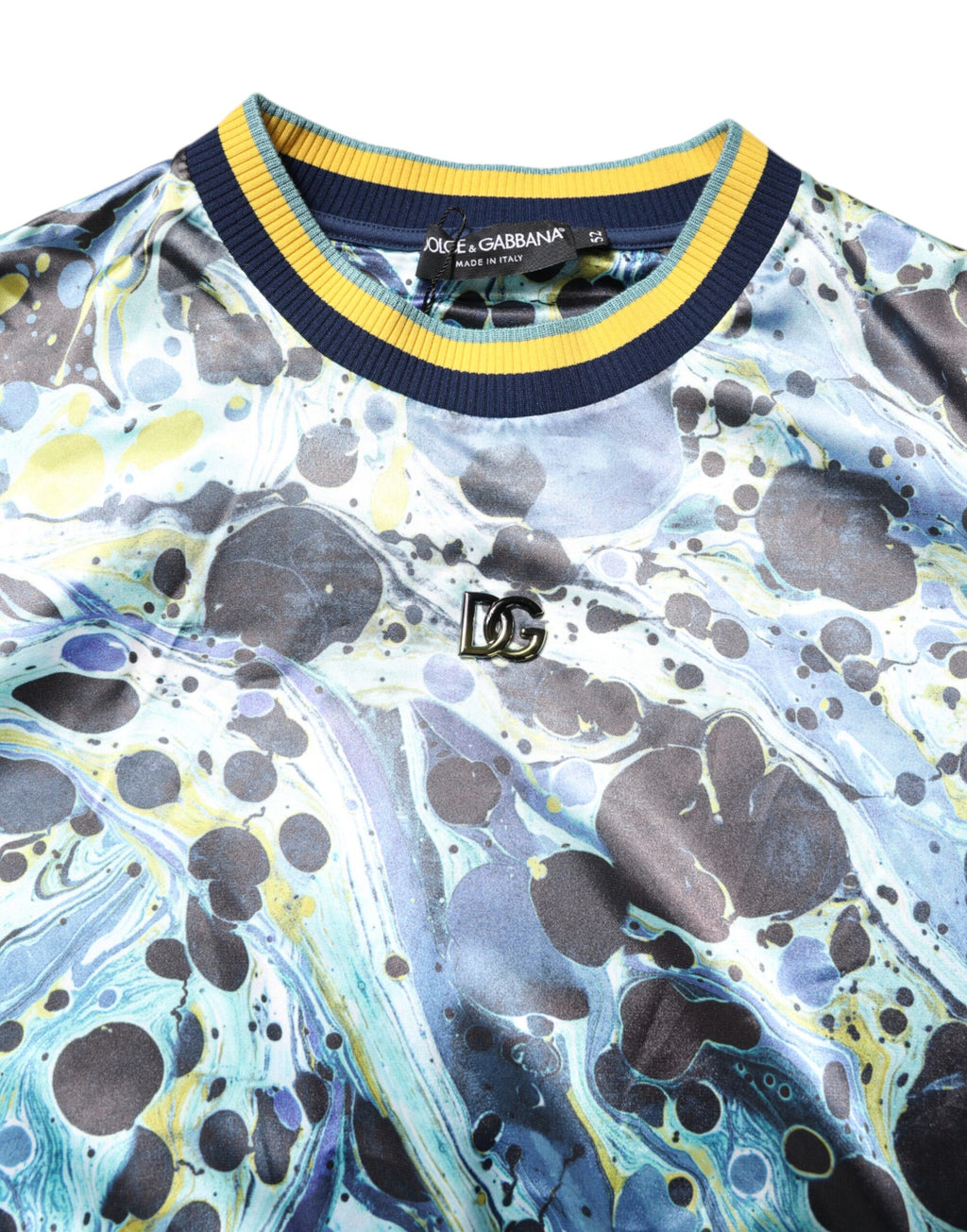 Dolce & Gabbana Multicolor Marble Print Men's Pullover Sweater