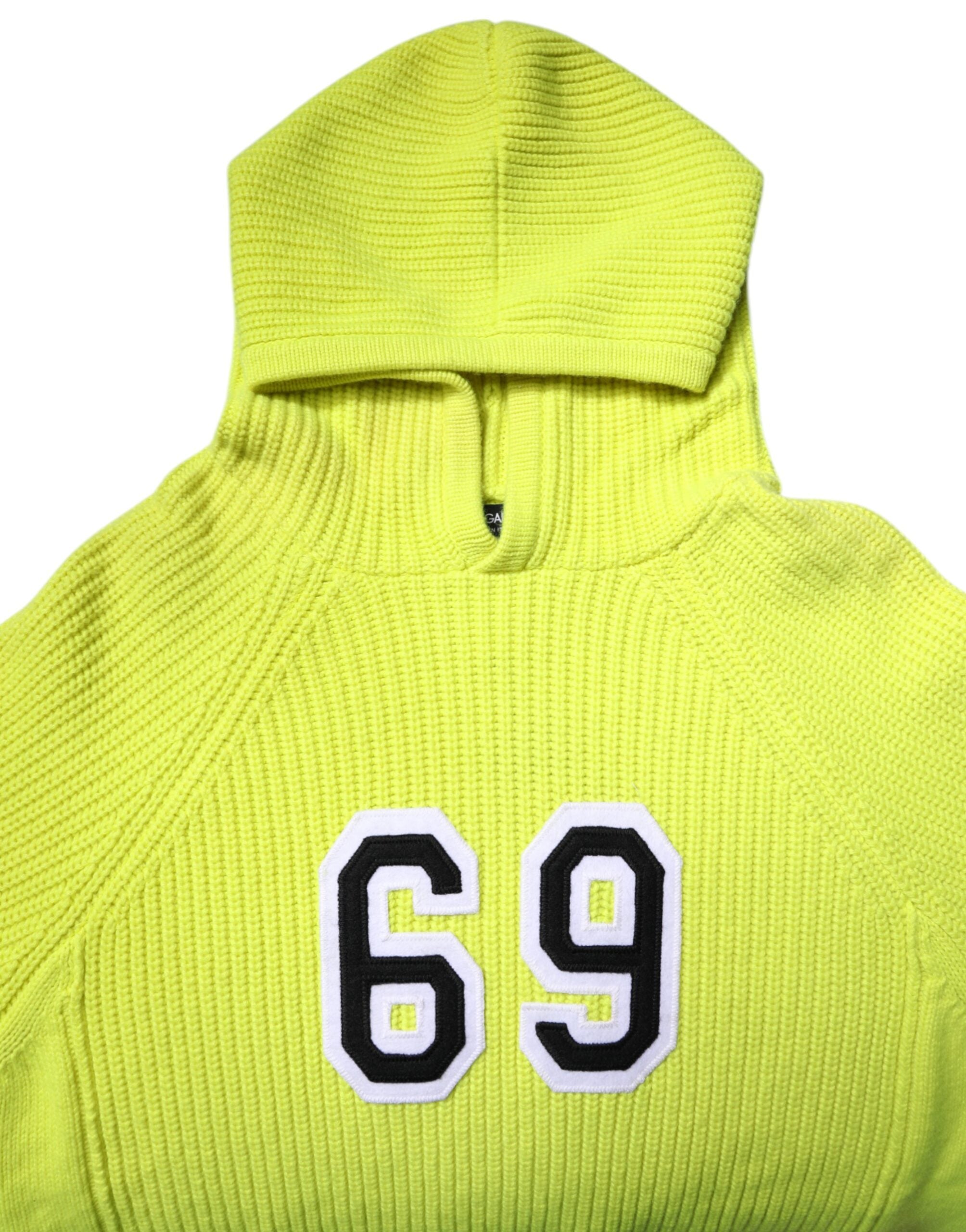 Dolce & Gabbana Green 69 Knit Hooded Men's Sweater Pullover