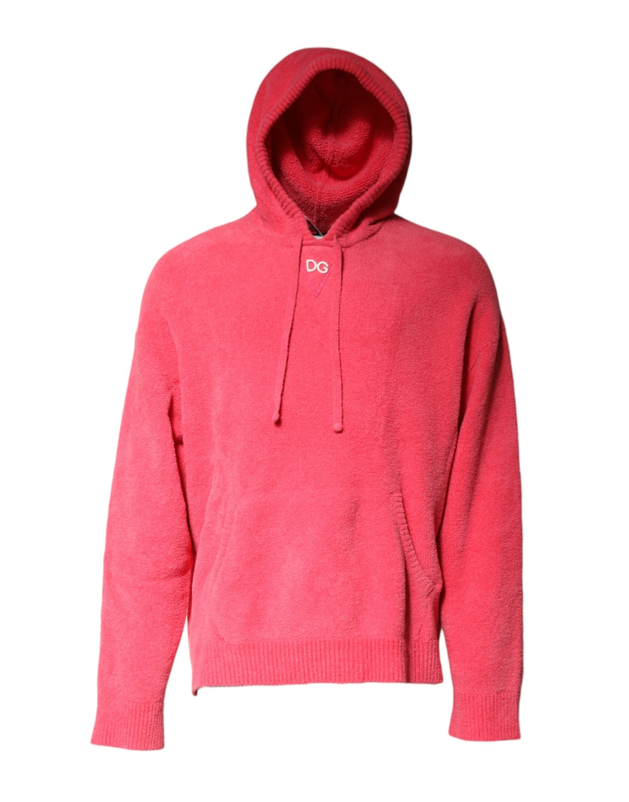 Dolce & Gabbana Roter Baumwollstrick-Pullover mit Kapuze für Männer