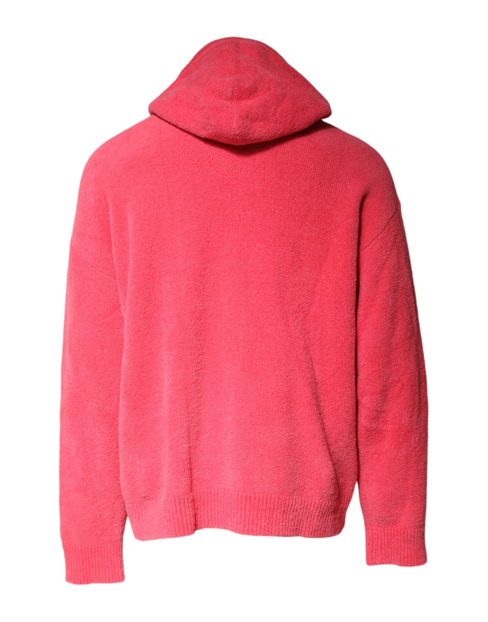 Dolce & Gabbana Roter Baumwollstrick-Pullover mit Kapuze für Männer