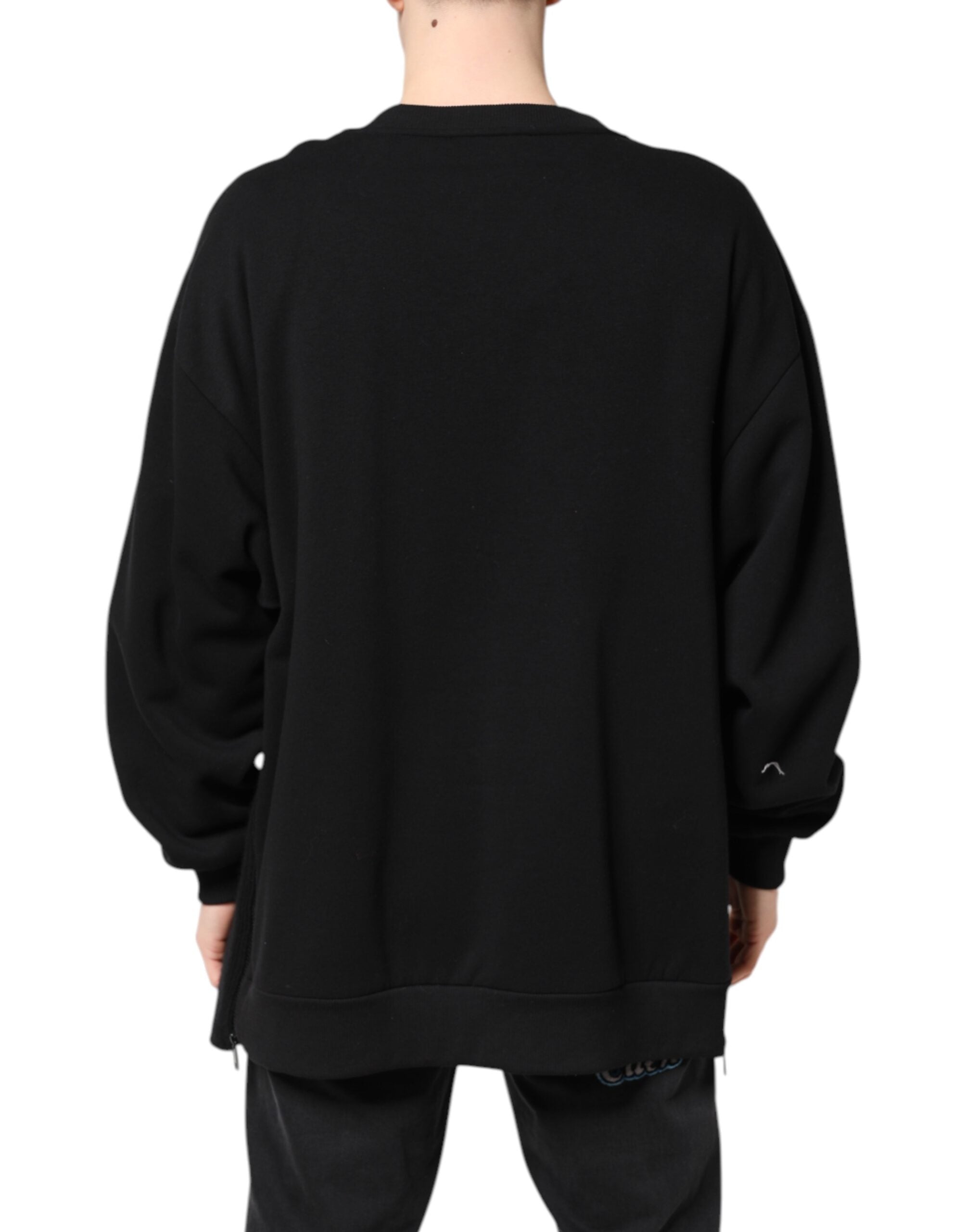 Dolce & Gabbana Black Cotton Logo-Print Men's Sweatshirt