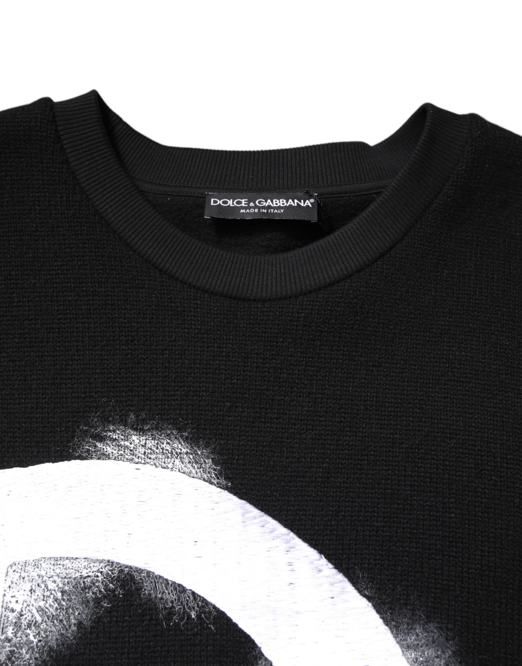Dolce & Gabbana Black Cotton Logo-Print Men's Sweatshirt