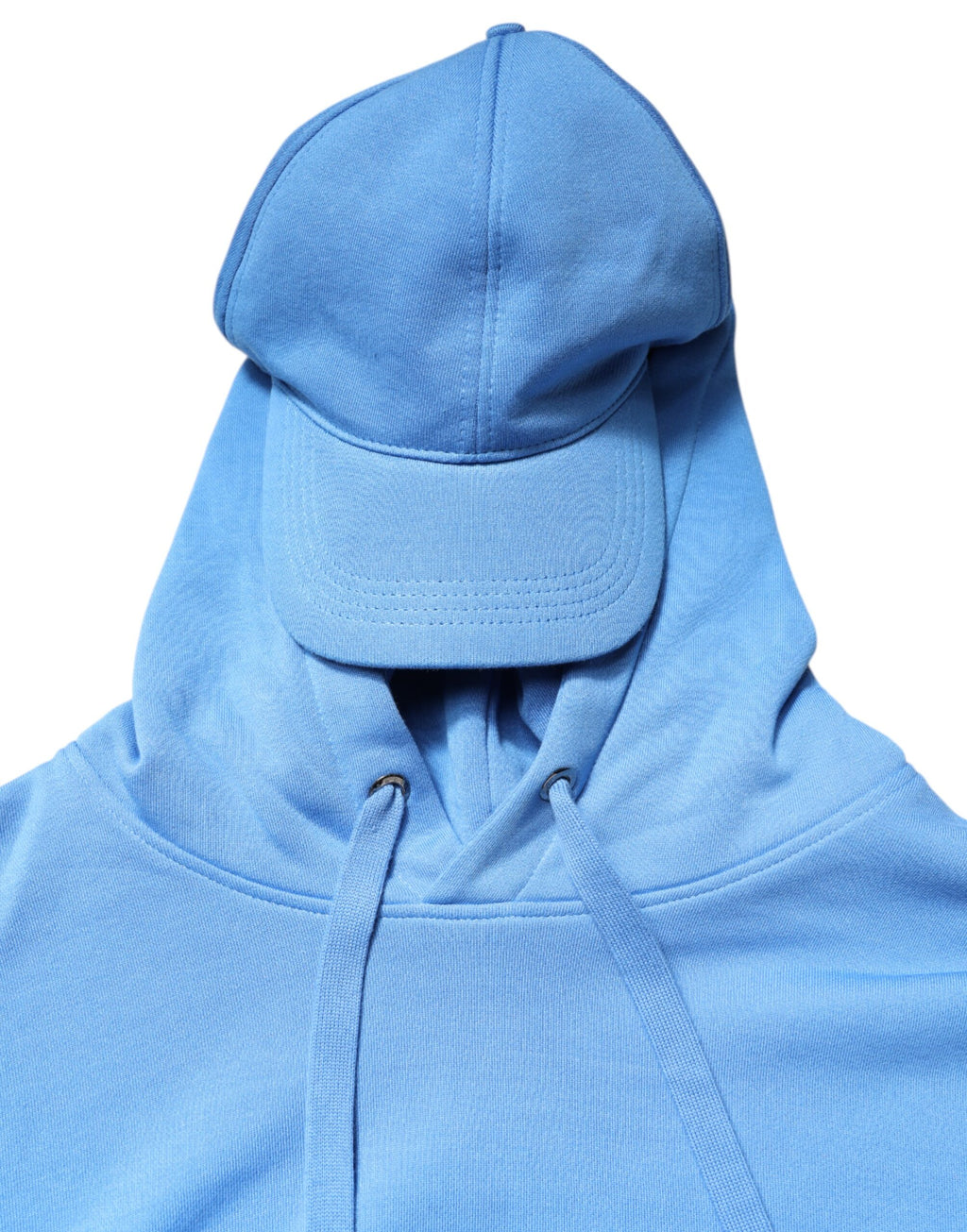 Dolce & Gabbana Blue Cotton Hooded Men's Sportswear Vest Sweater