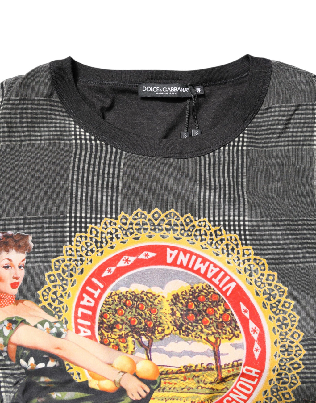 Dolce & Gabbana Black and White Graphic Print Short-Sleeve T-Shirt