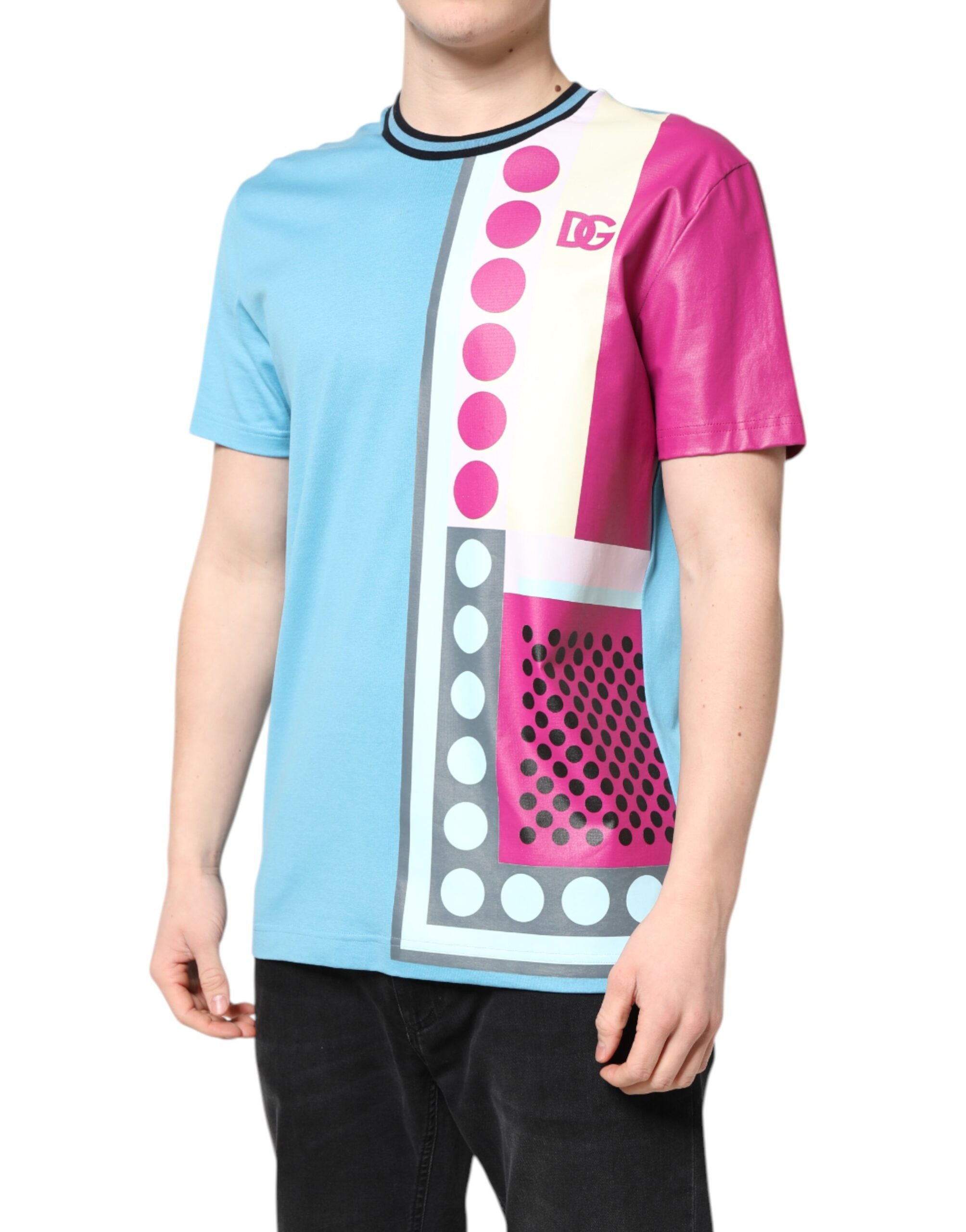 Dolce & Gabbana Multicolor Printed Logo Short-Sleeve T-Shirt