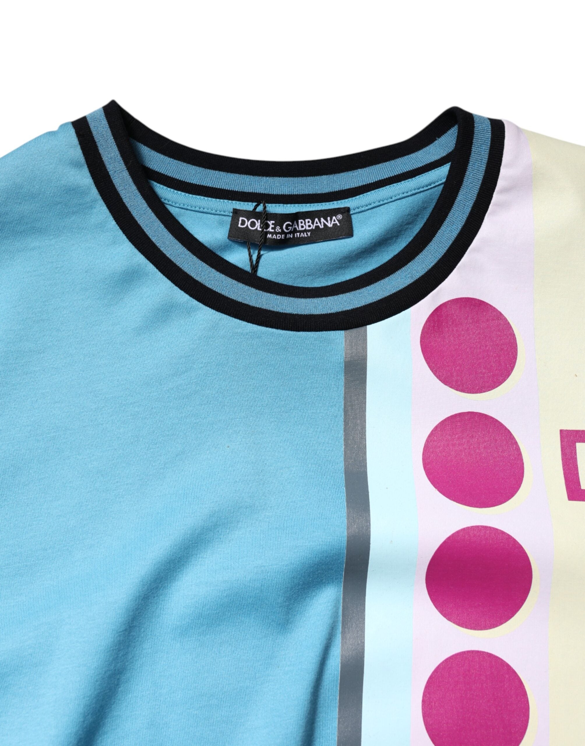 Dolce & Gabbana Multicolor Printed Logo Short-Sleeve T-Shirt
