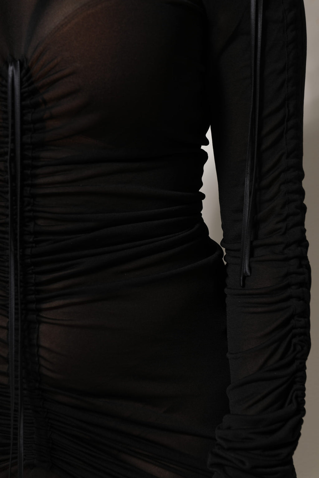 Dolce & Gabbana Black Bodycon Dress with Mesh Trim