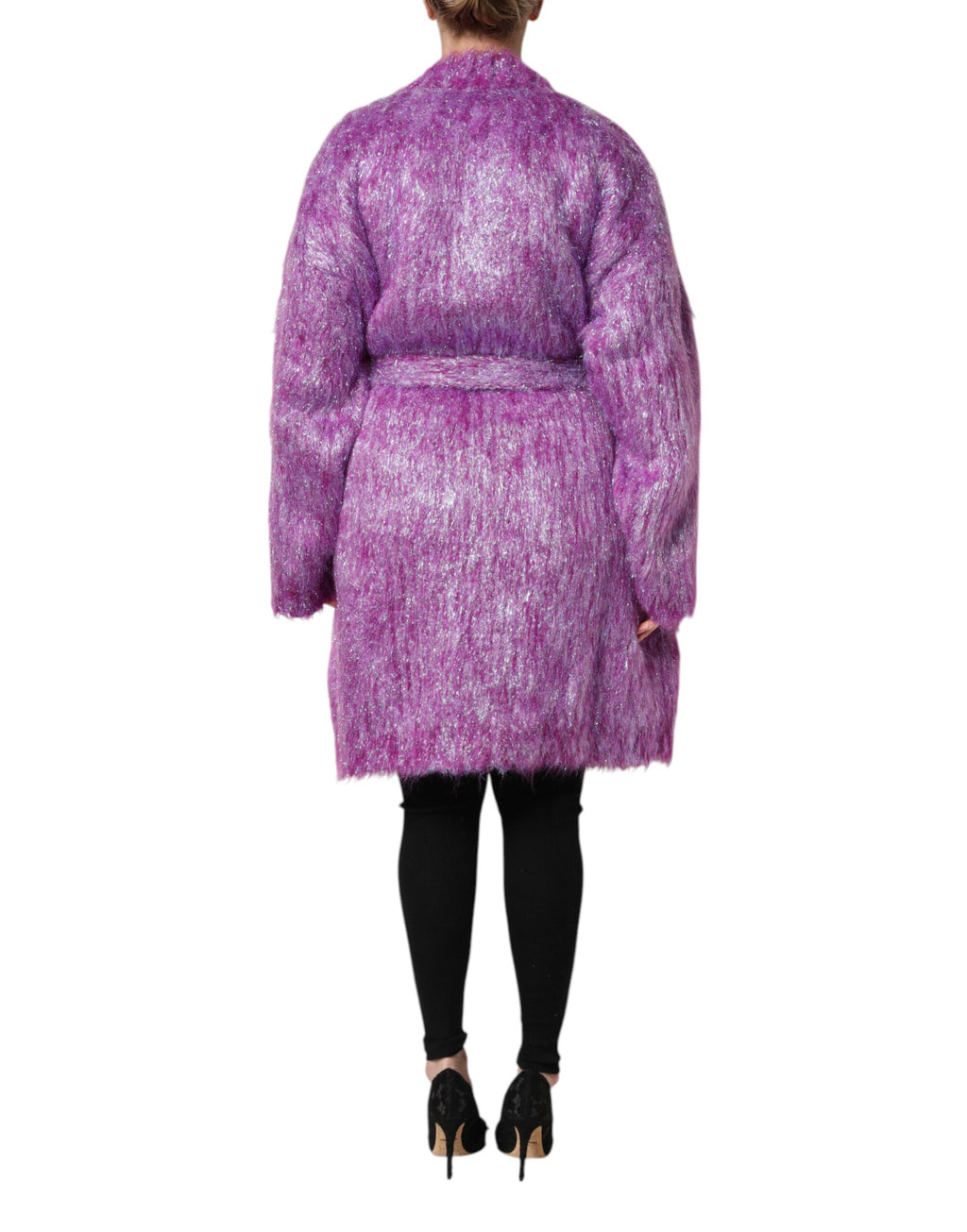 Dolce & Gabbana Purple Trench Coat Jacket with Button Embellishment