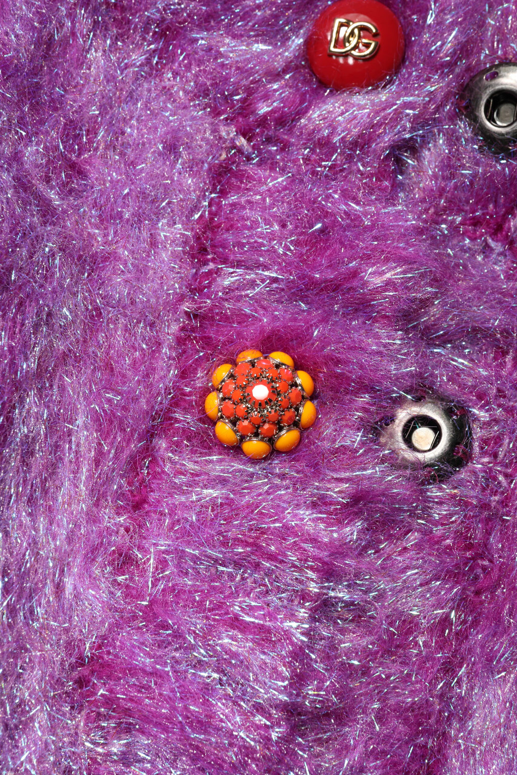 Dolce & Gabbana Purple Trench Coat Jacket with Button Embellishment