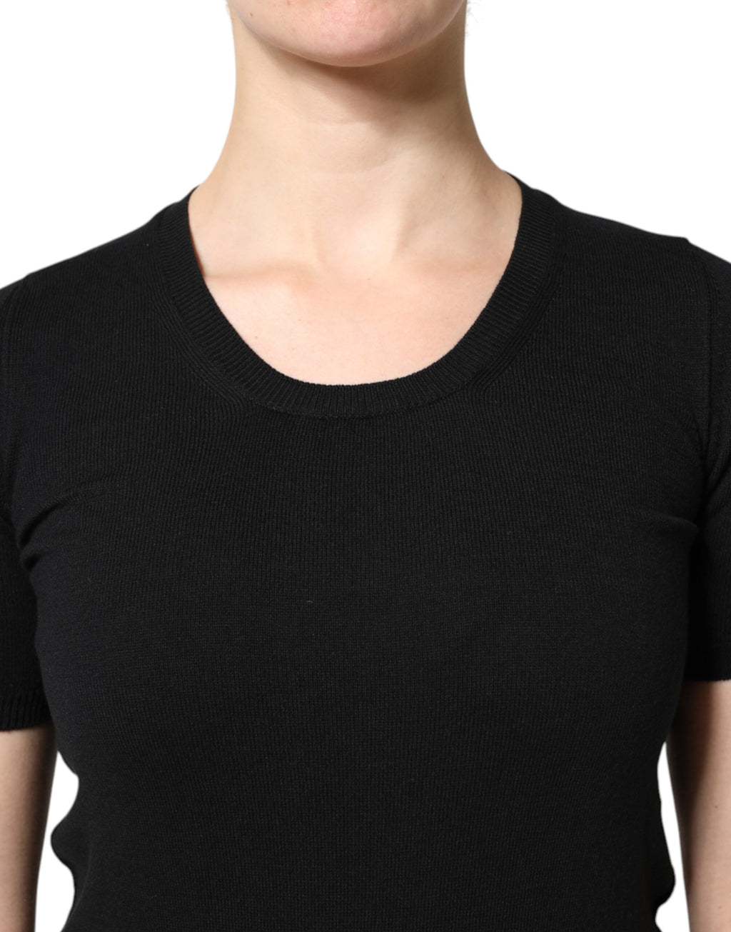 Dolce & Gabbana Black Cotton Crew-Neck Short-Sleeve T-Shirt