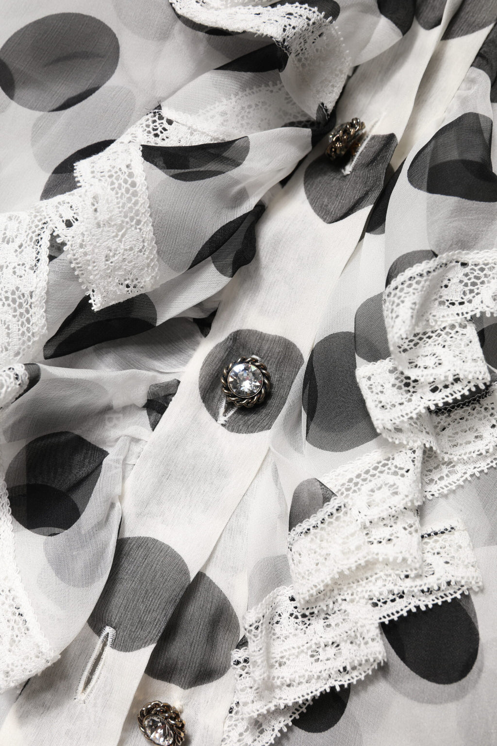Dolce & Gabbana White and Black Polka Dot Sleeveless Cotton Top