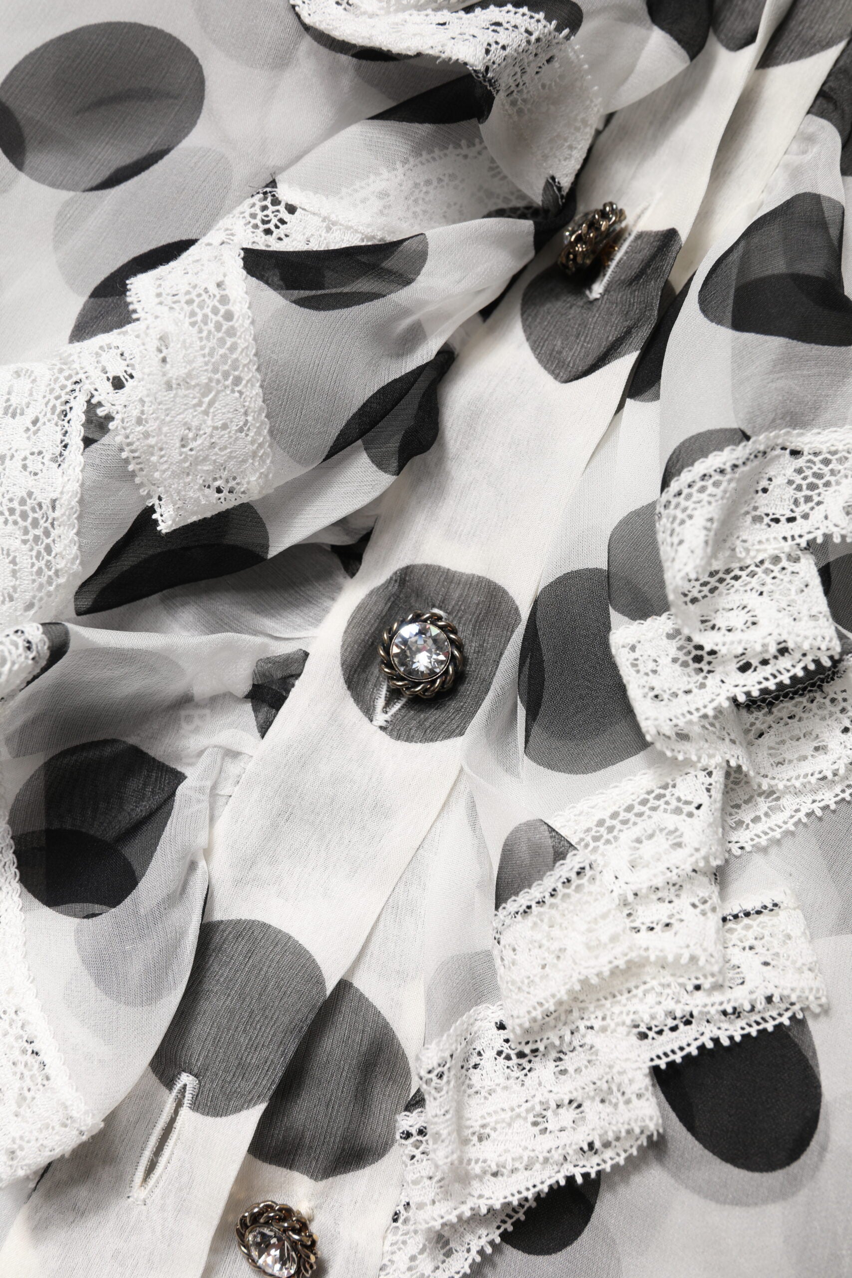 Dolce & Gabbana White and Black Polka Dot Sleeveless Cotton Top