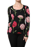 Dolce & Gabbana Black Floral Long Sleeve Women's Blouse Top