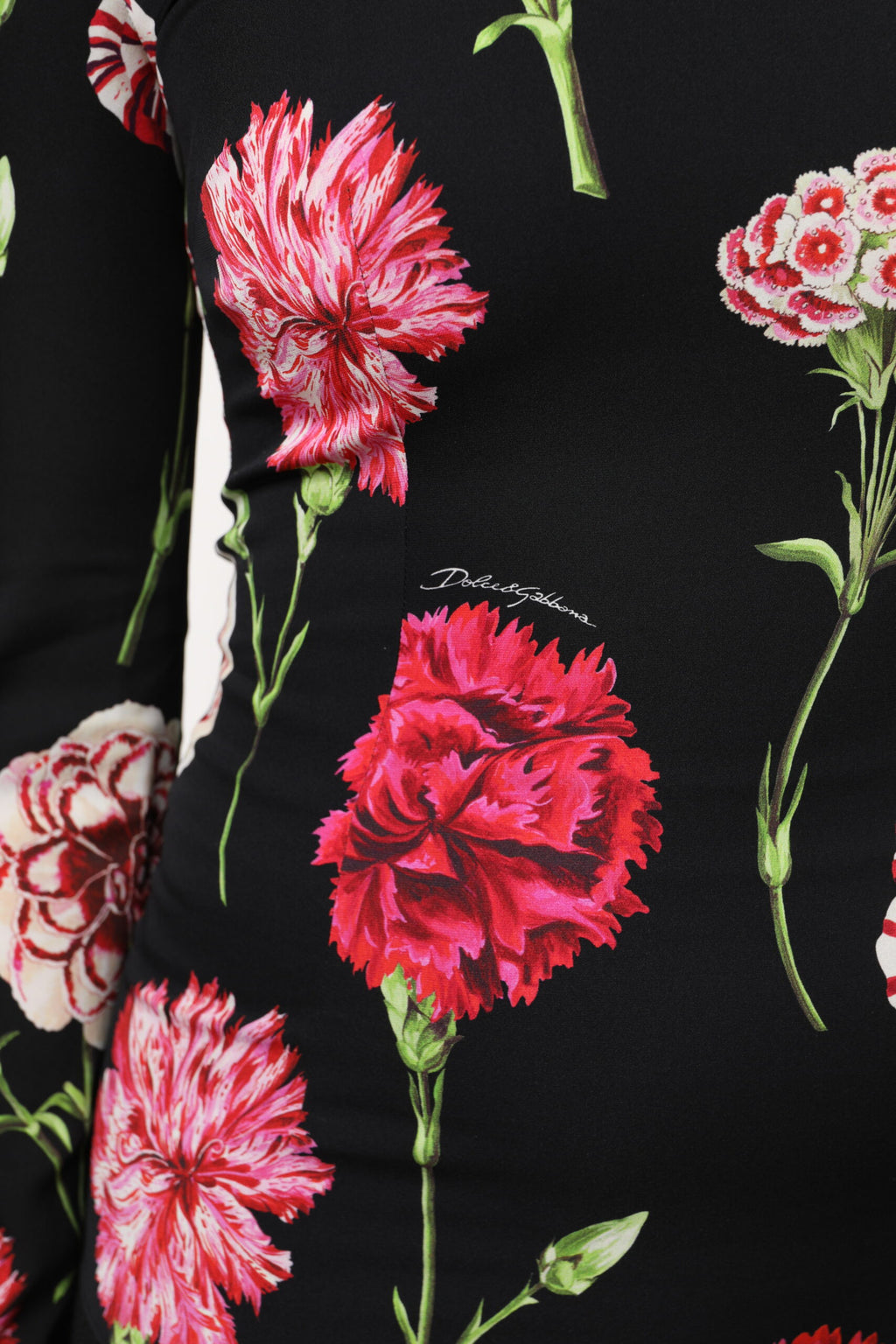 Dolce & Gabbana Black Floral Long Sleeve Women's Blouse Top