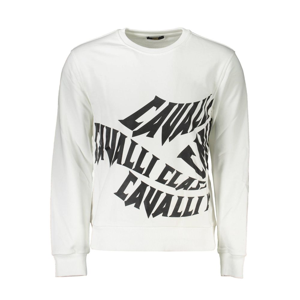 Cavalli Class Baumwoll-Sweatshirt in Weiß