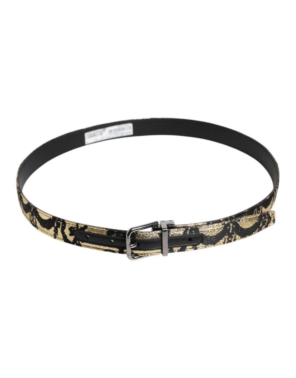 Dolce & Gabbana Multicolor Jacquard Leder Metallschnalle Gürtel