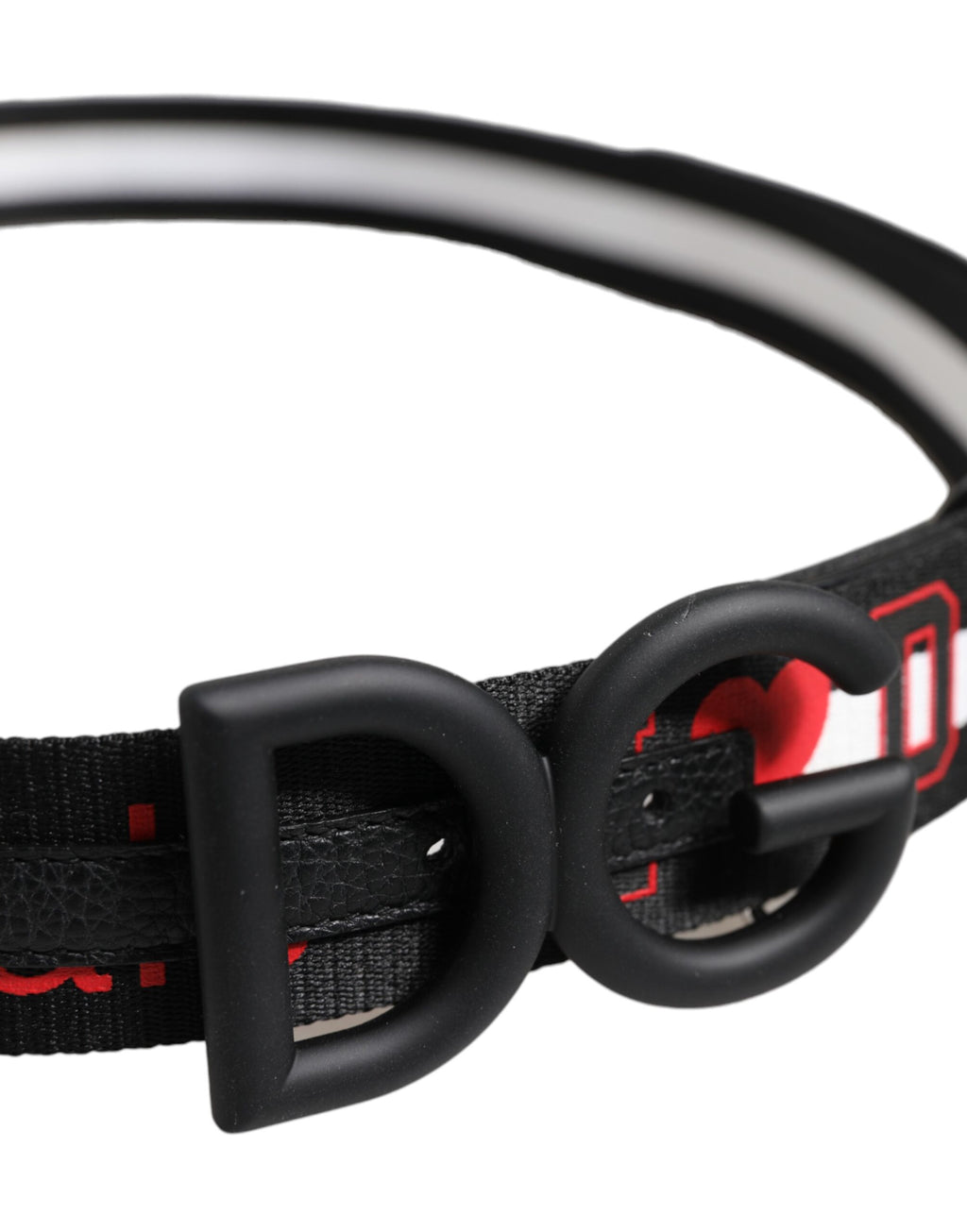 Dolce & Gabbana Black Polyester Logo-Print DG Buckle Belt