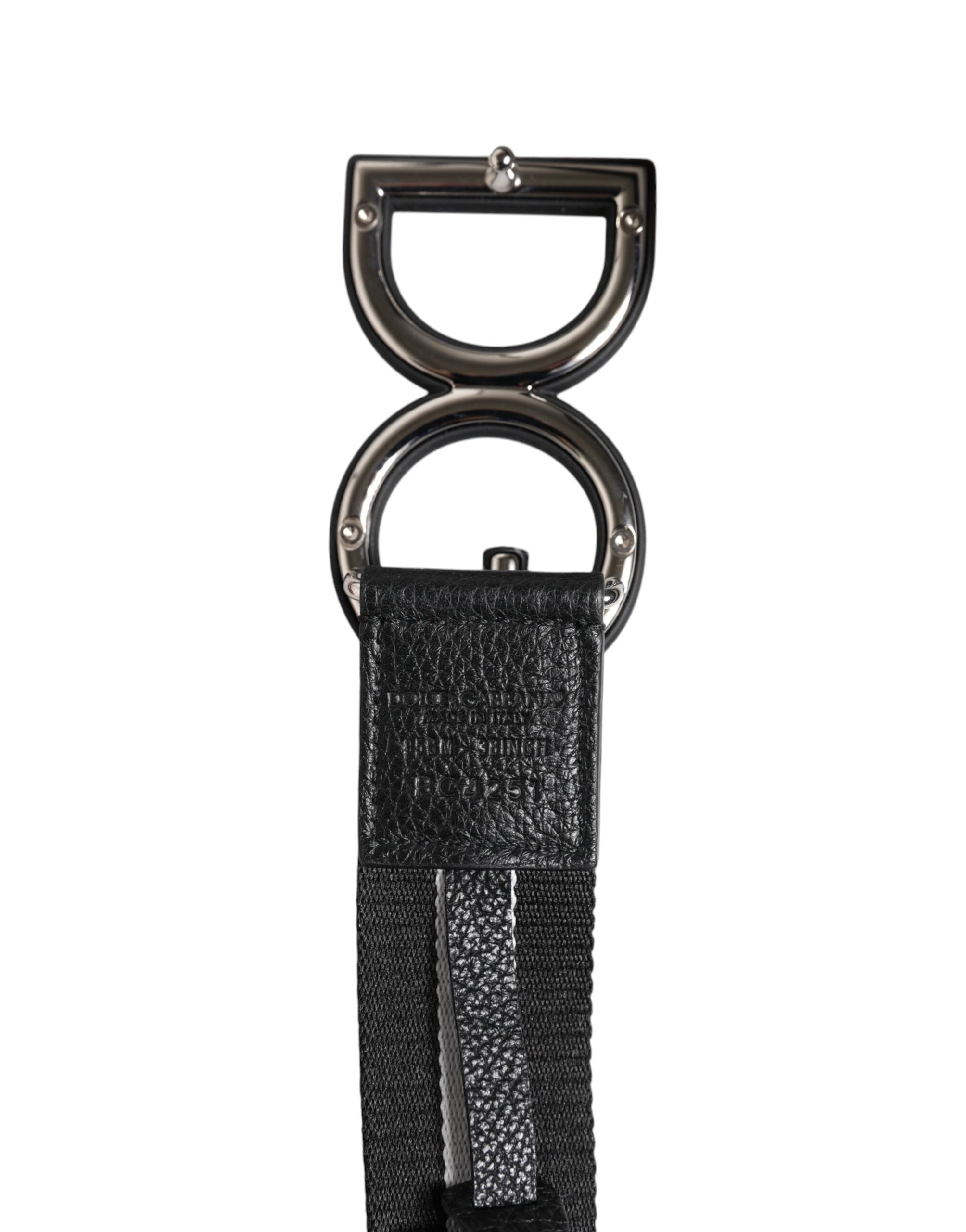 Dolce & Gabbana Black Polyester Logo-Print DG Buckle Belt