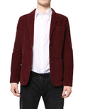 GF Ferre Maroon Corduroy Regular Fit Men's Coat Blazer Jacket