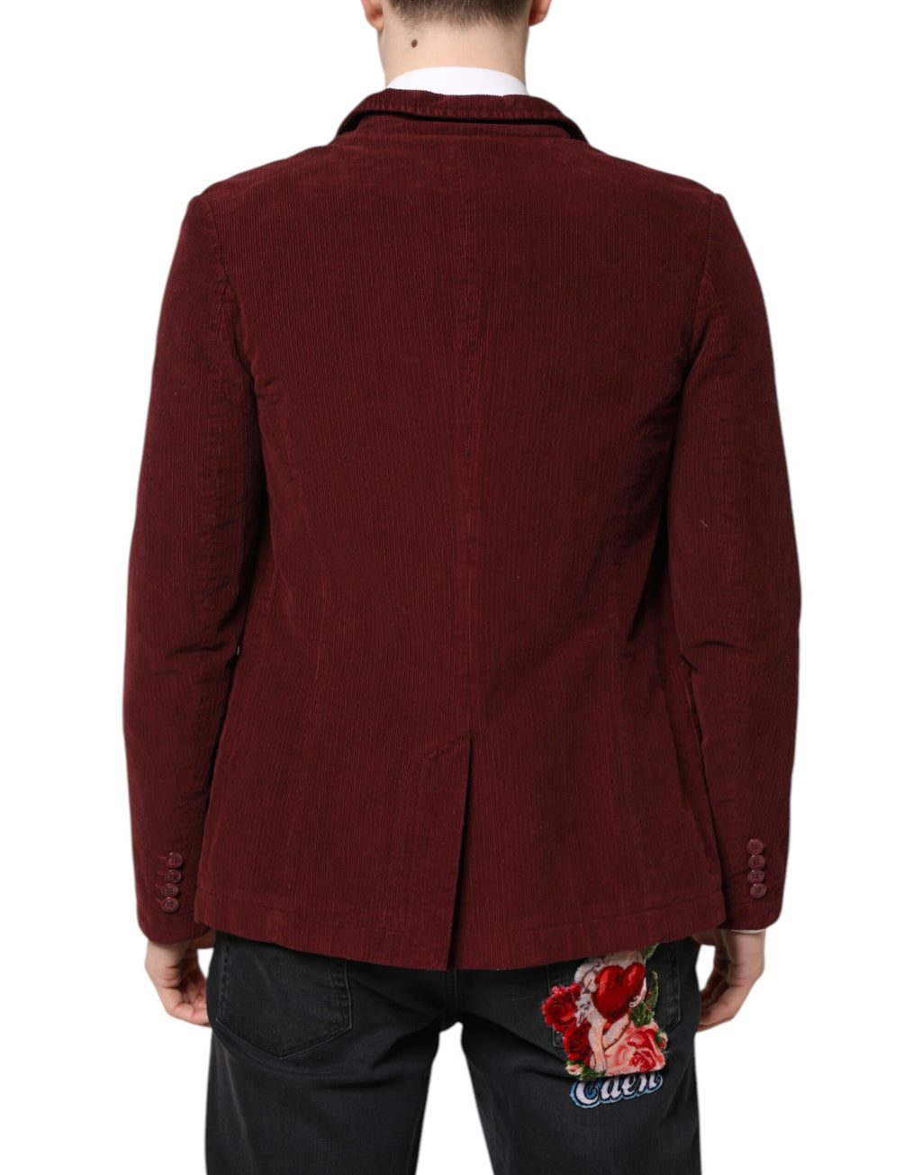 GF Ferre Maroon Corduroy Regular Fit Men's Coat Blazer Jacket