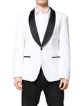 Dolce & Gabbana Weißer Nylonmantel einreihig Blazer