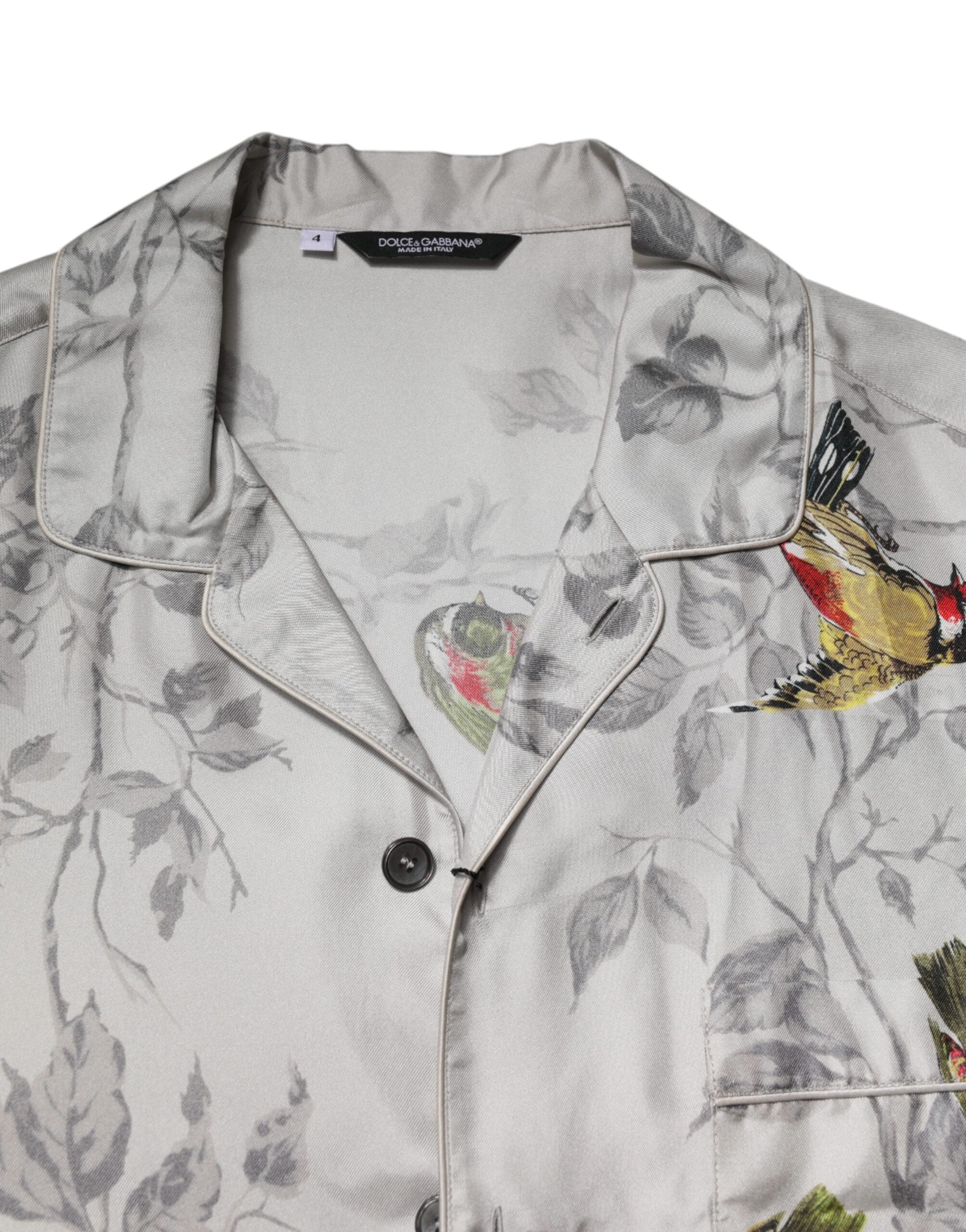 Dolce & Gabbana Multicolor Silk Printed Button-Down Shirt