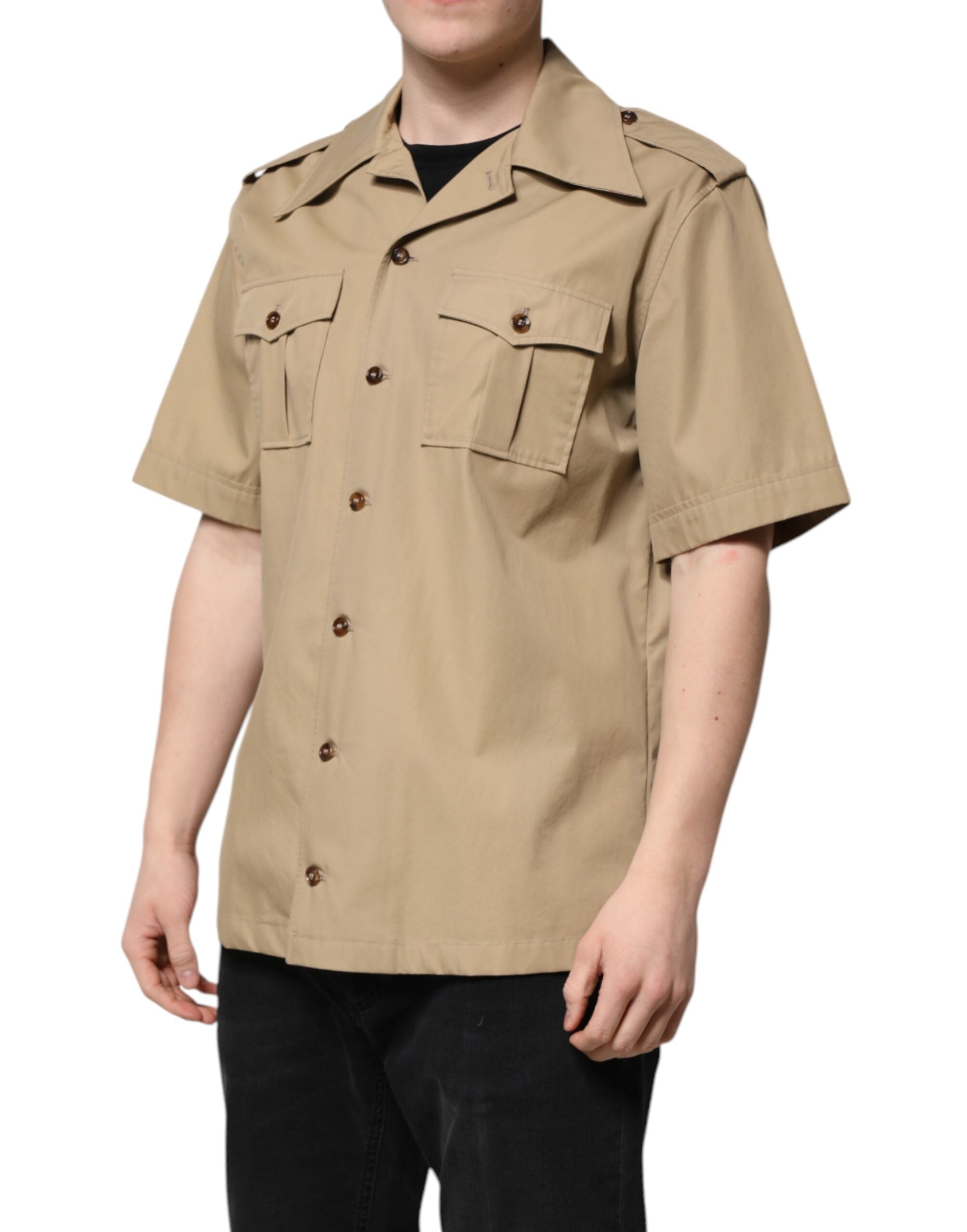 Dolce & Gabbana Brown Graphic Print Short Sleeve Shirt