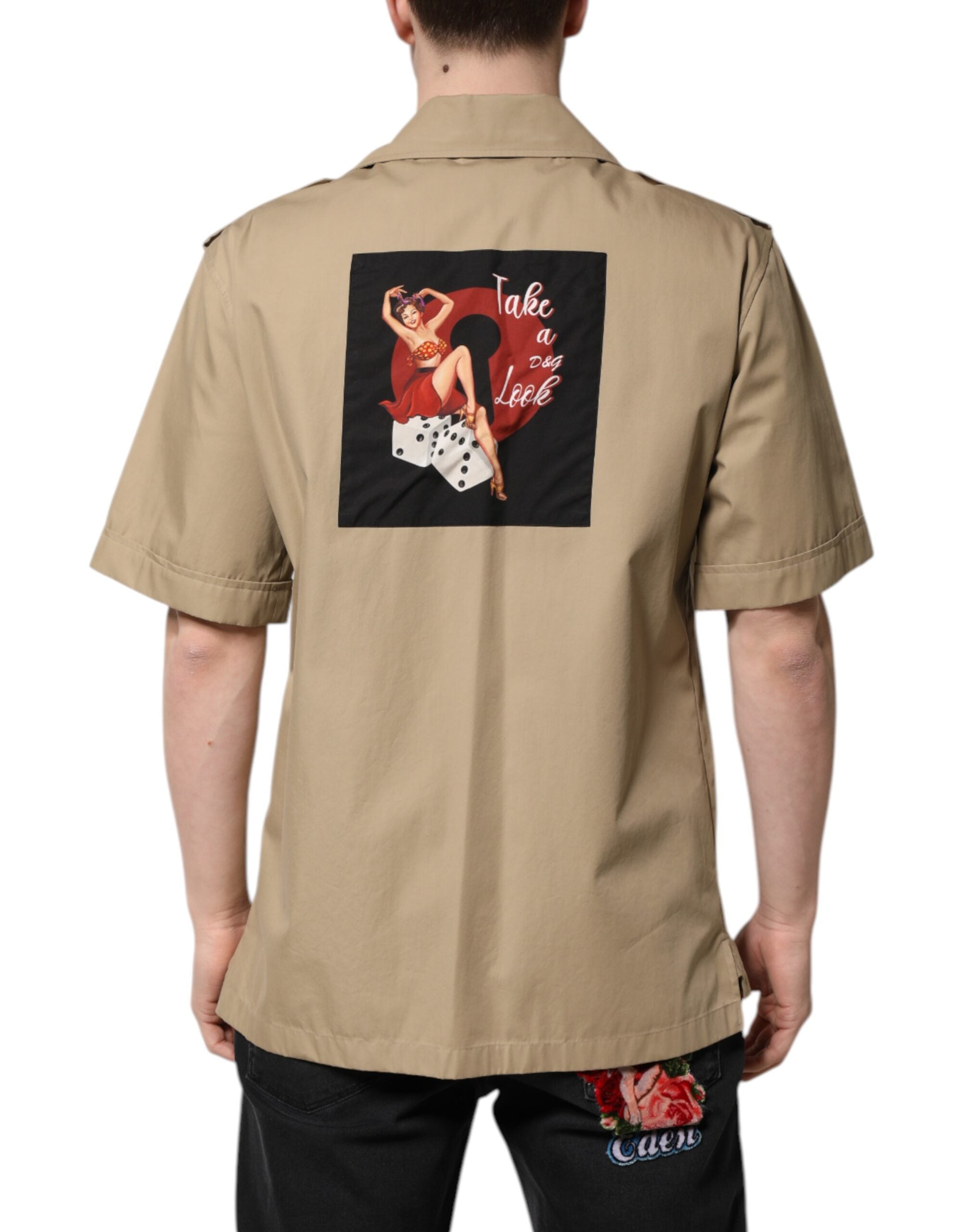 Dolce & Gabbana Brown Graphic Print Short Sleeve Shirt