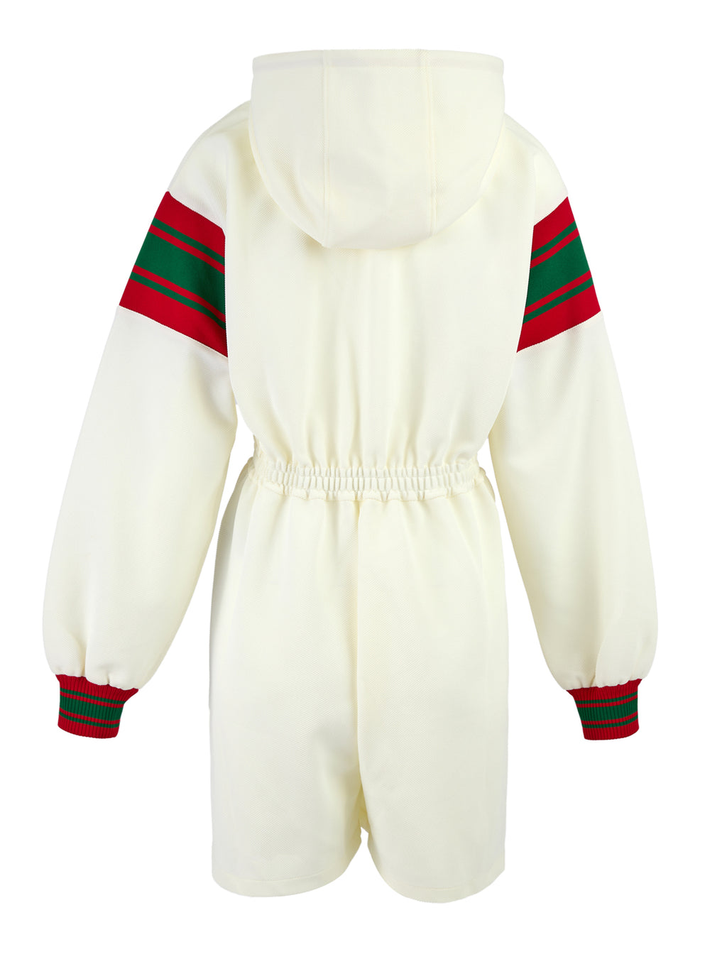 Gucci Cremefarbener Polyester-Logo-Sweatshirt mit Kapuze