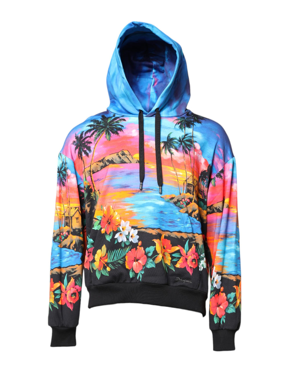 Dolce & Gabbana Multicolor Print Sweatshirt mit Kapuze Pullover