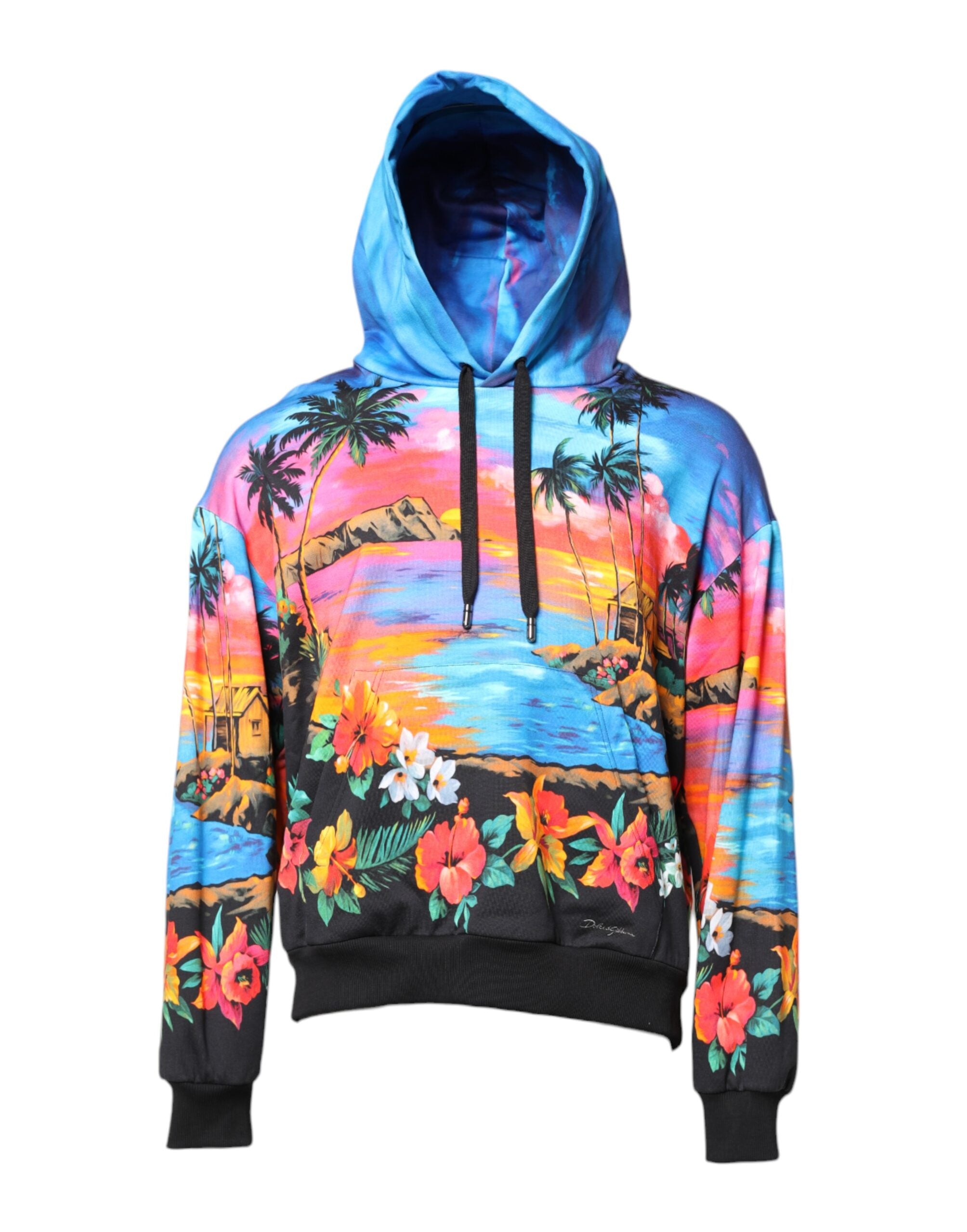 Dolce & Gabbana Multicolor Print Sweatshirt mit Kapuze Pullover