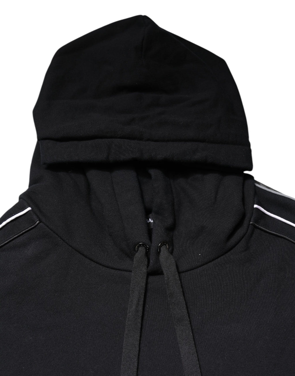 Dolce & Gabbana Schwarzes Baumwoll-Logo-Sweatshirt mit Kapuze Pullover