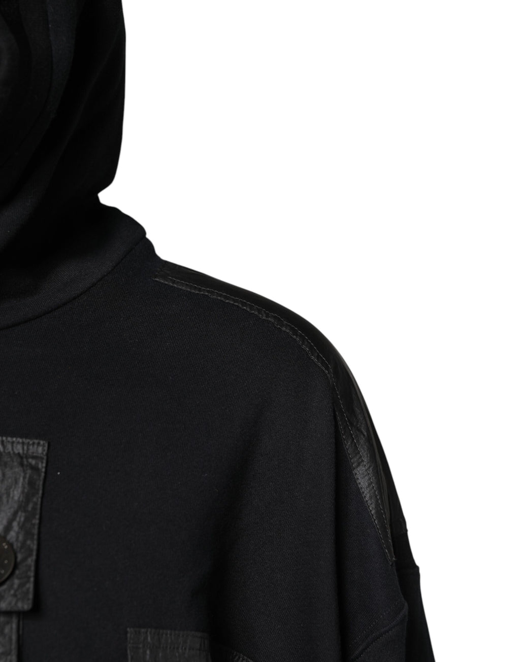 Dolce & Gabbana Black Cotton Hooded Sweatshirt Pullover